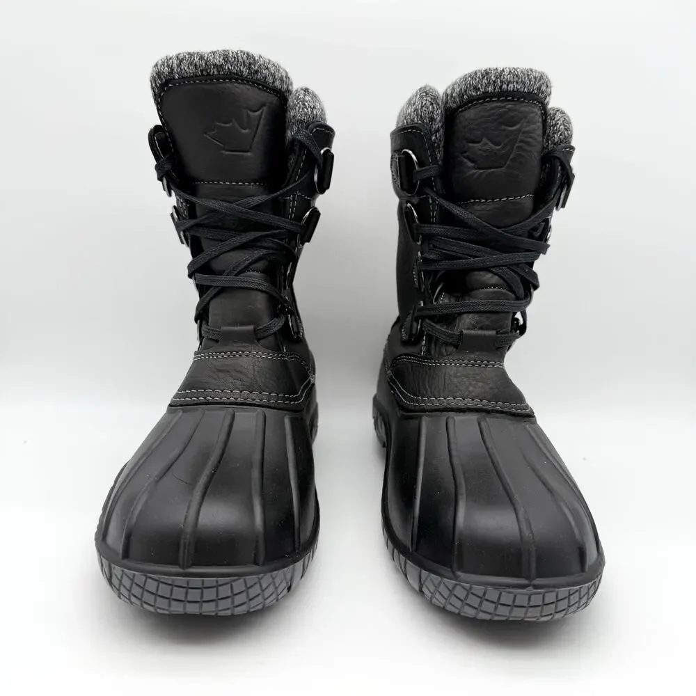 Baffin Women Yellowknife Snow Boots US 11 Black Leather Waterproof Insulated NIB